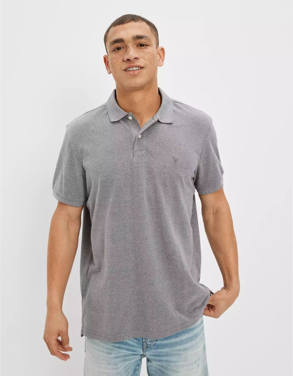 Polos American Eagle AE Super Soft Legend Pique Grise Homme | QHY-11763538